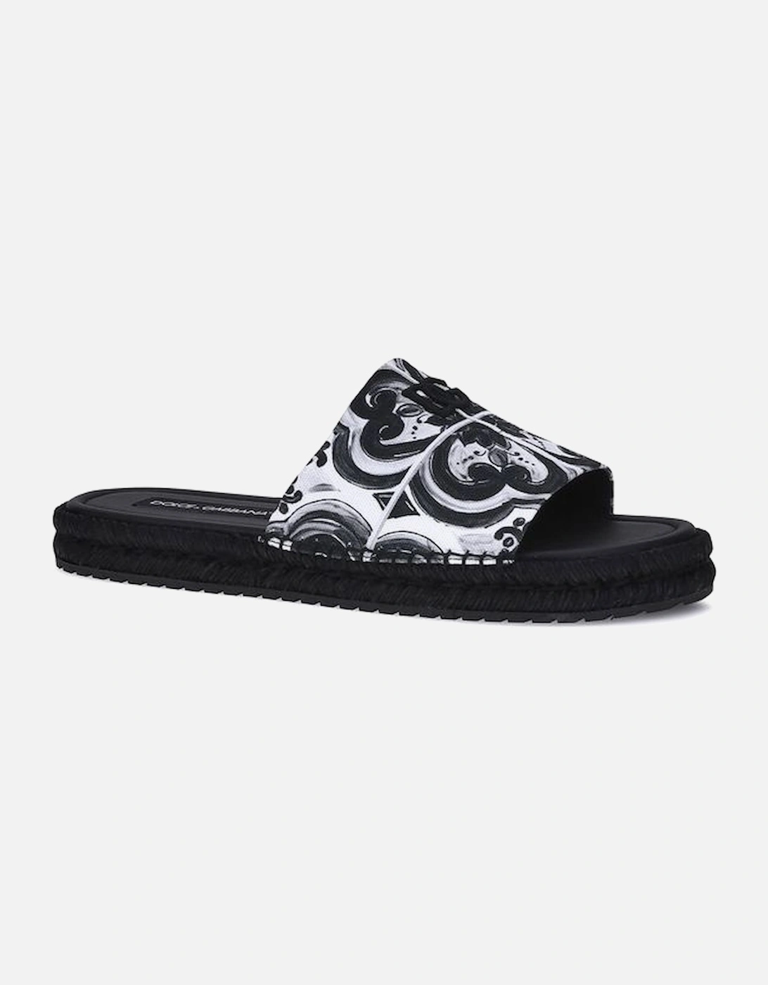 Printed Espadrille Slide Sandals