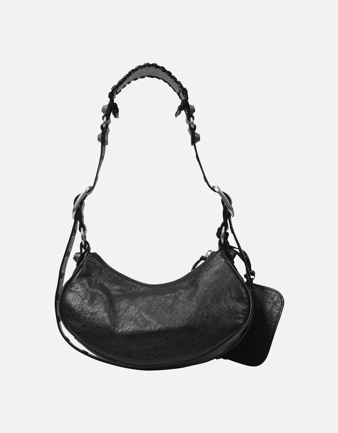 Curved Leather Shoulder Bag with Zipper Closure, 9 of 8
