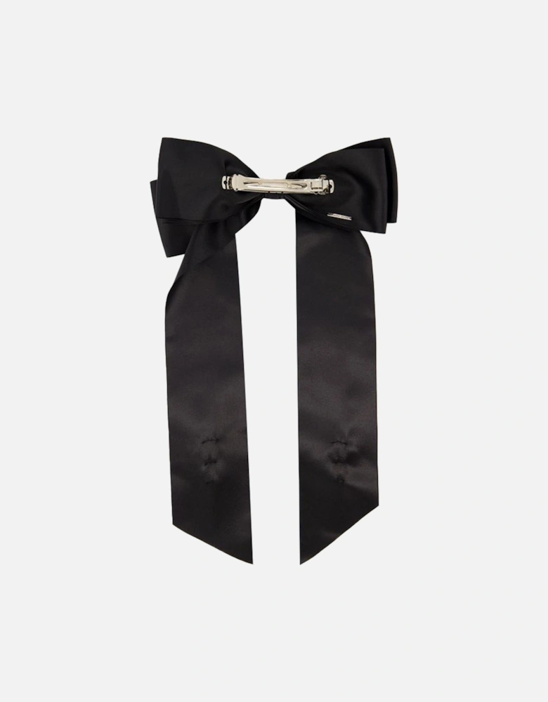Black Flower Bow Hair Clip