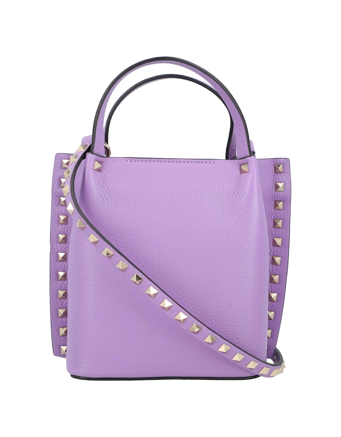Rockstud-Embellished Calf Leather Tote Bag