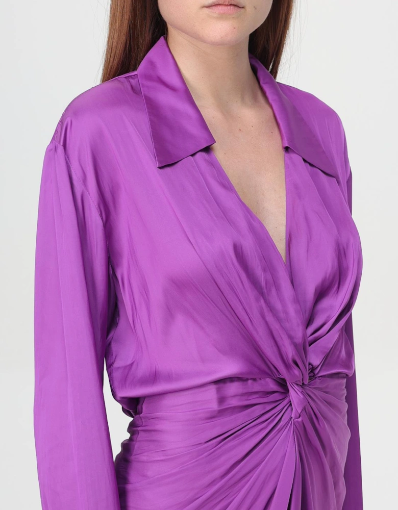 Silk Mini Dress Knotted Waist
