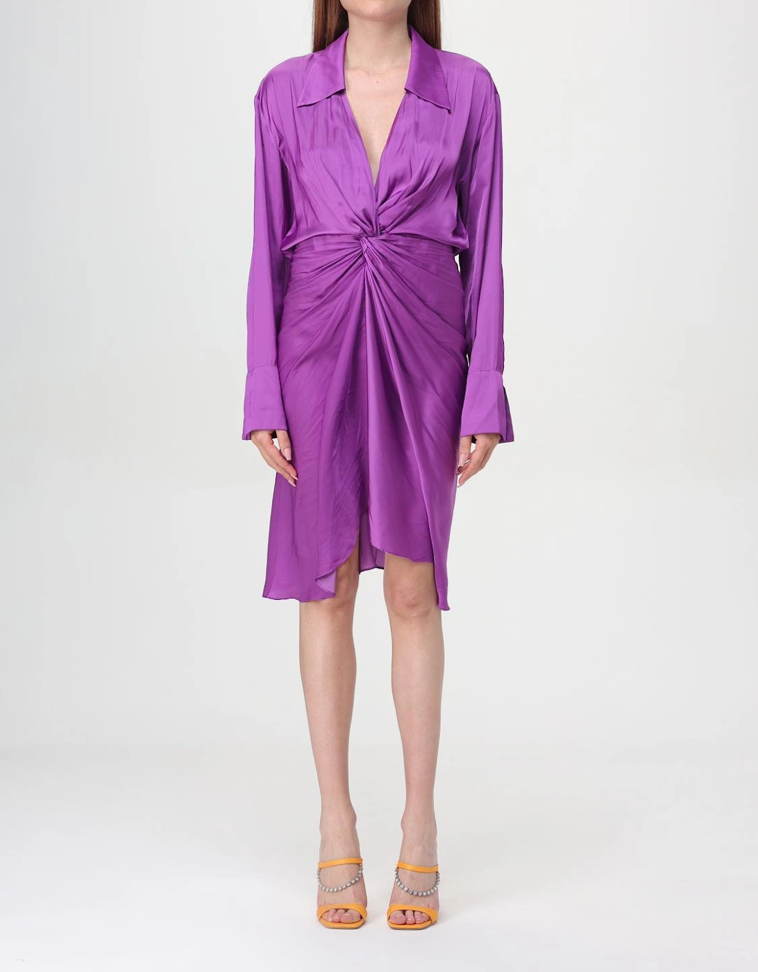 Silk Mini Dress Knotted Waist, 4 of 3