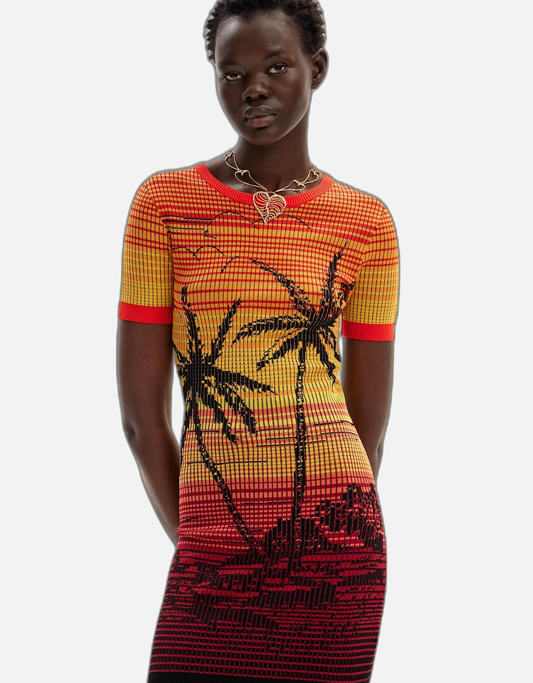 Sunset Palms T-Shirt Dress