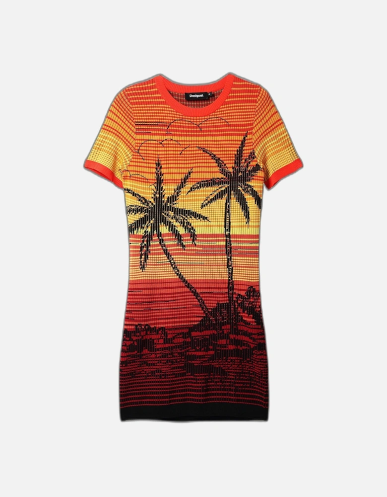Sunset Palms T-Shirt Dress