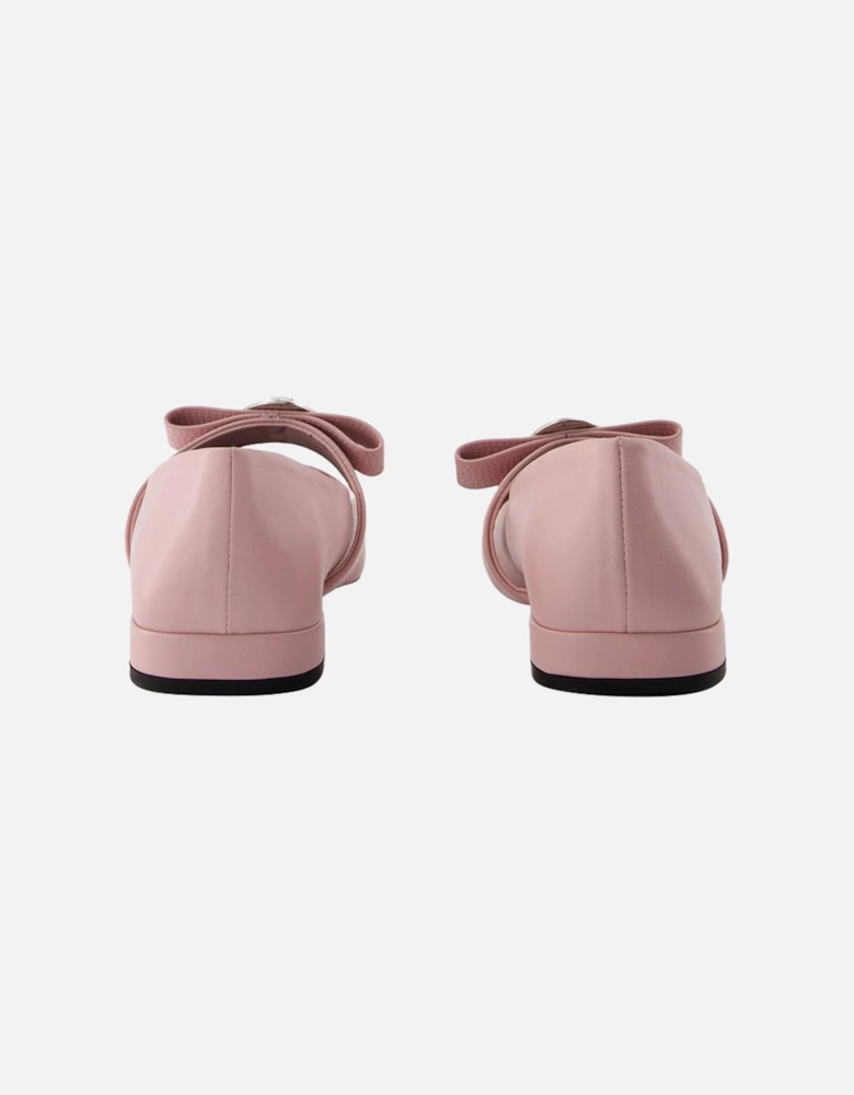 Leather Ballerinas in Pink