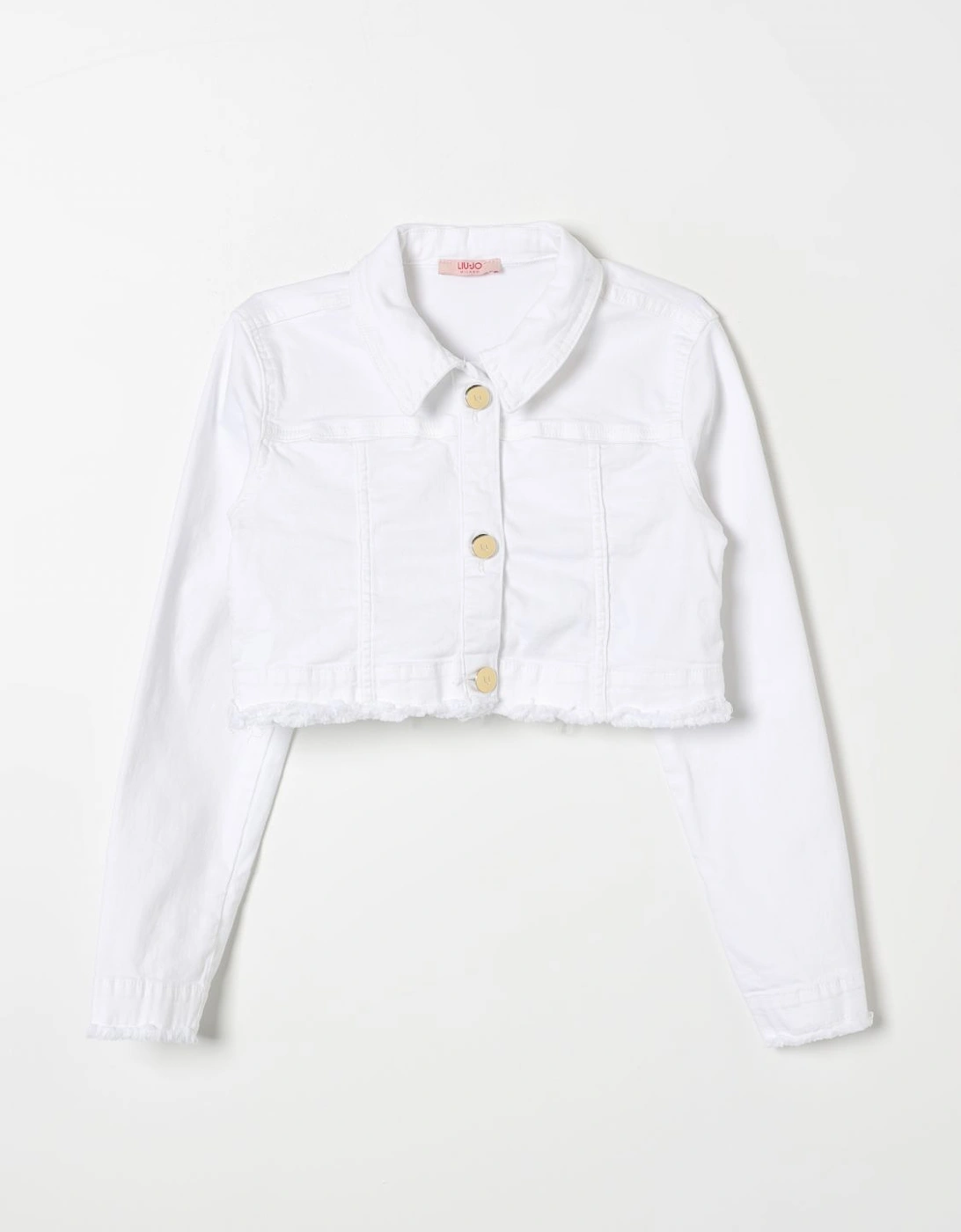 Cropped Denim Jacket Frayed Hem, 3 of 2