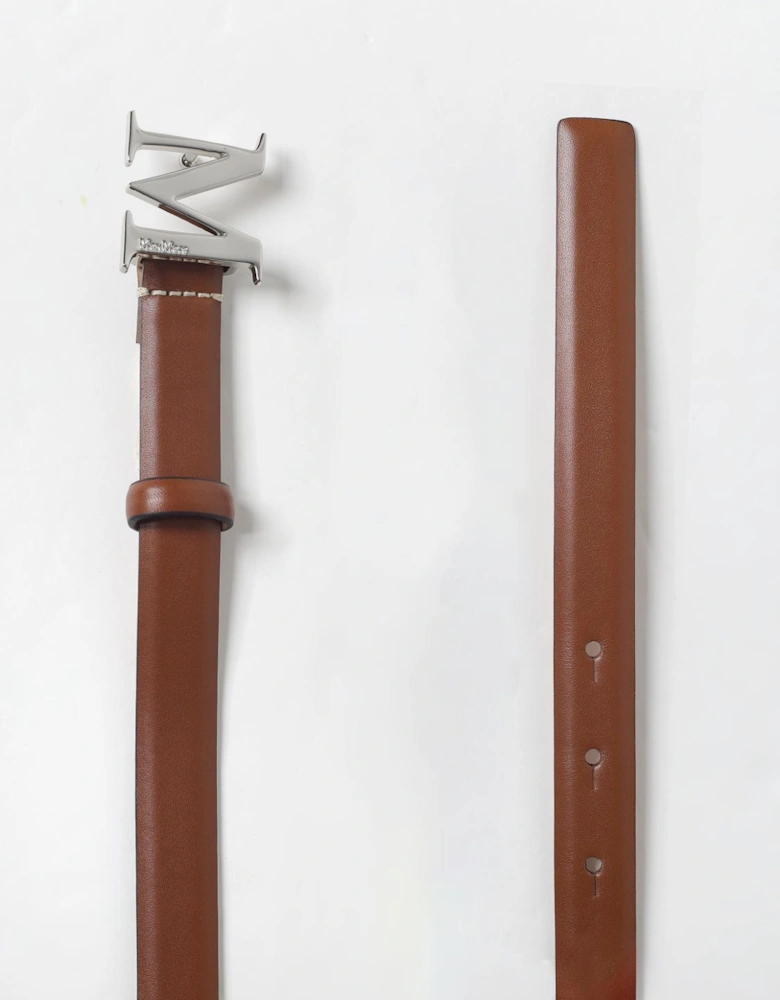Leather Belt with Metal Buckle