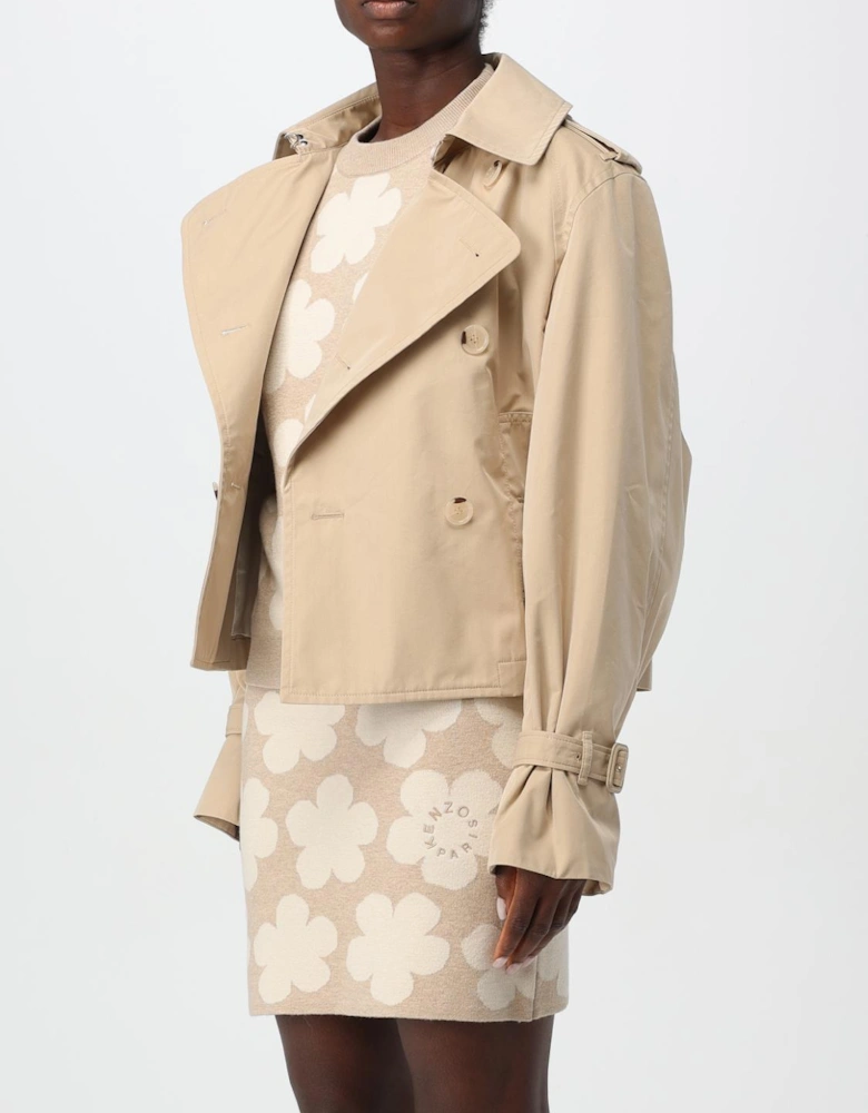 Cropped Trench Coat DoubleBreasted