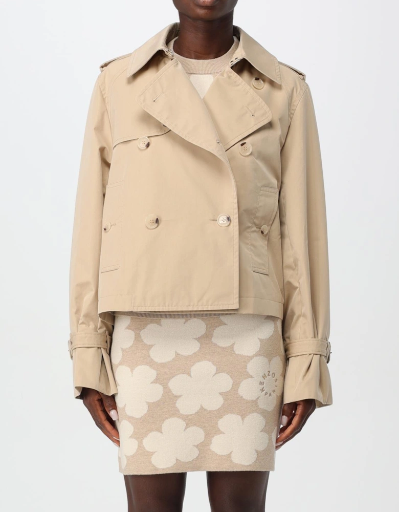 Cropped Trench Coat DoubleBreasted
