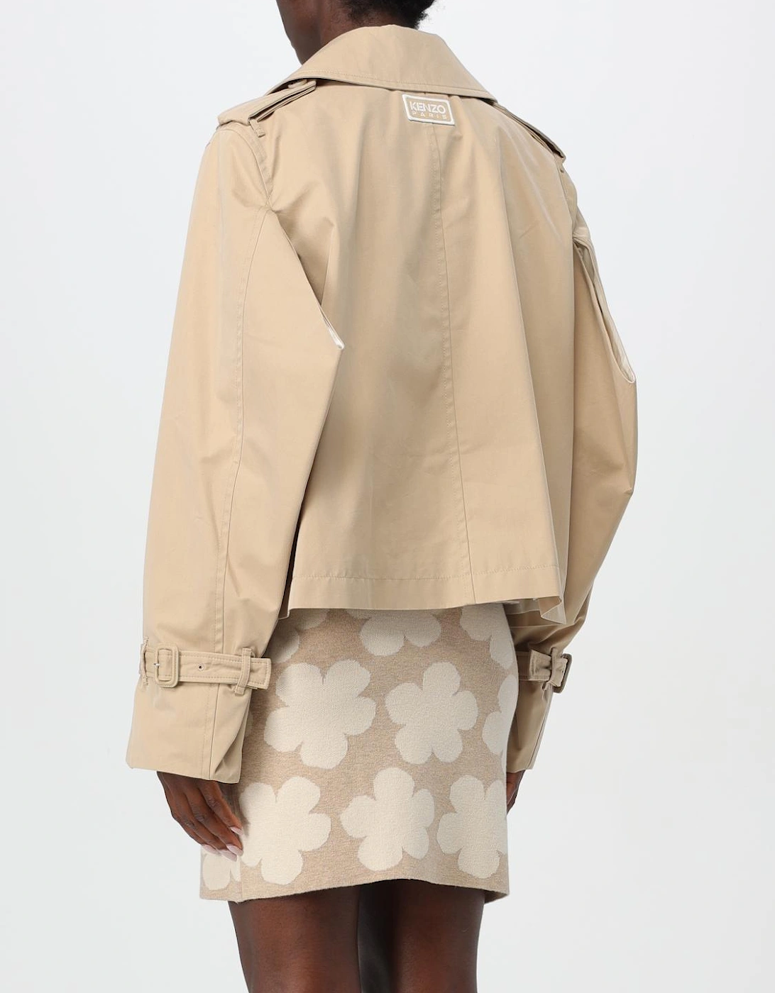 Cropped Trench Coat DoubleBreasted