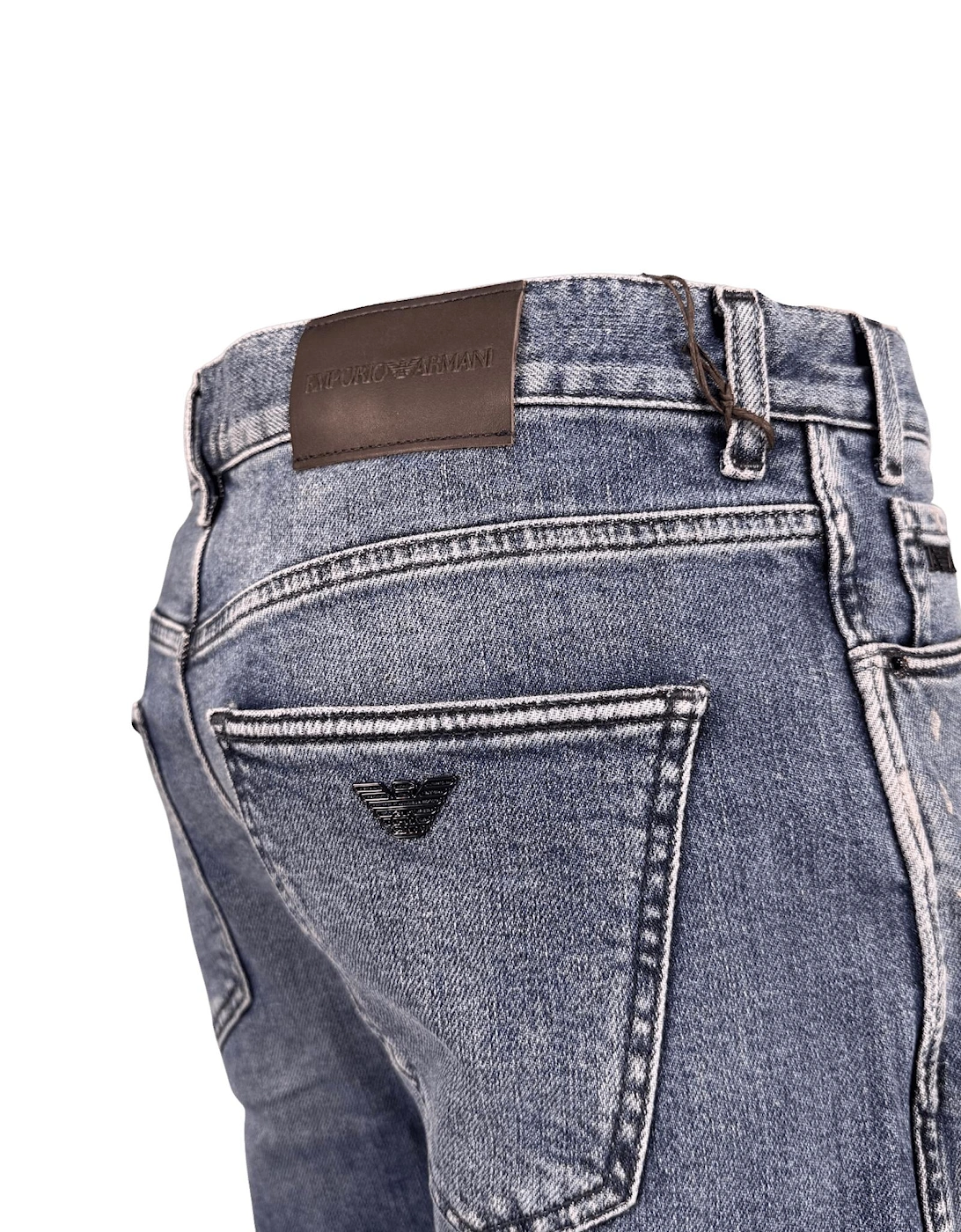 J16 Slim-Cut Stonewashed Jeans in Blue