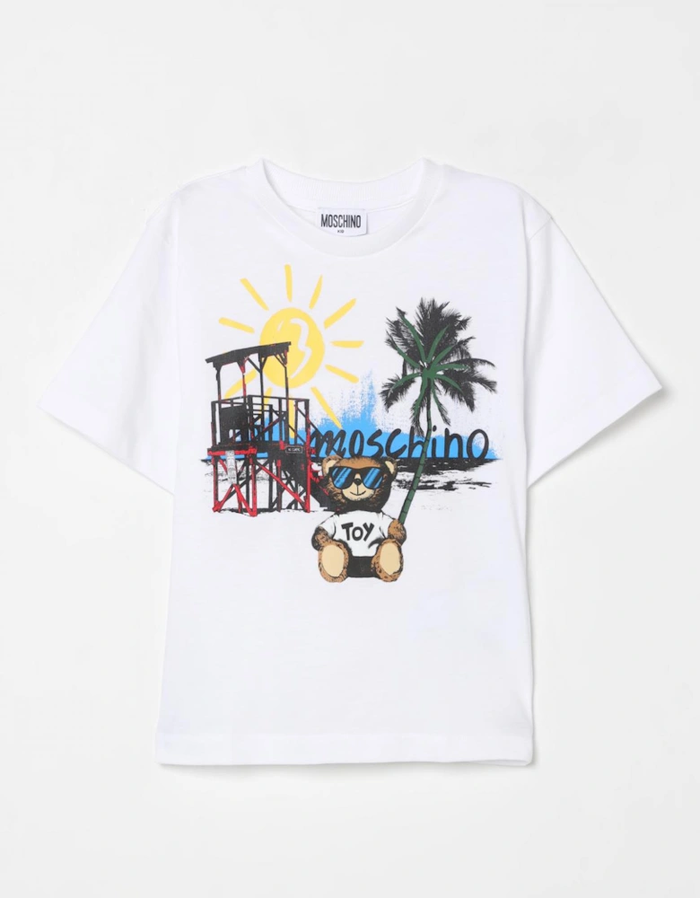 Kids Beach Scene Teddy Bear Tee