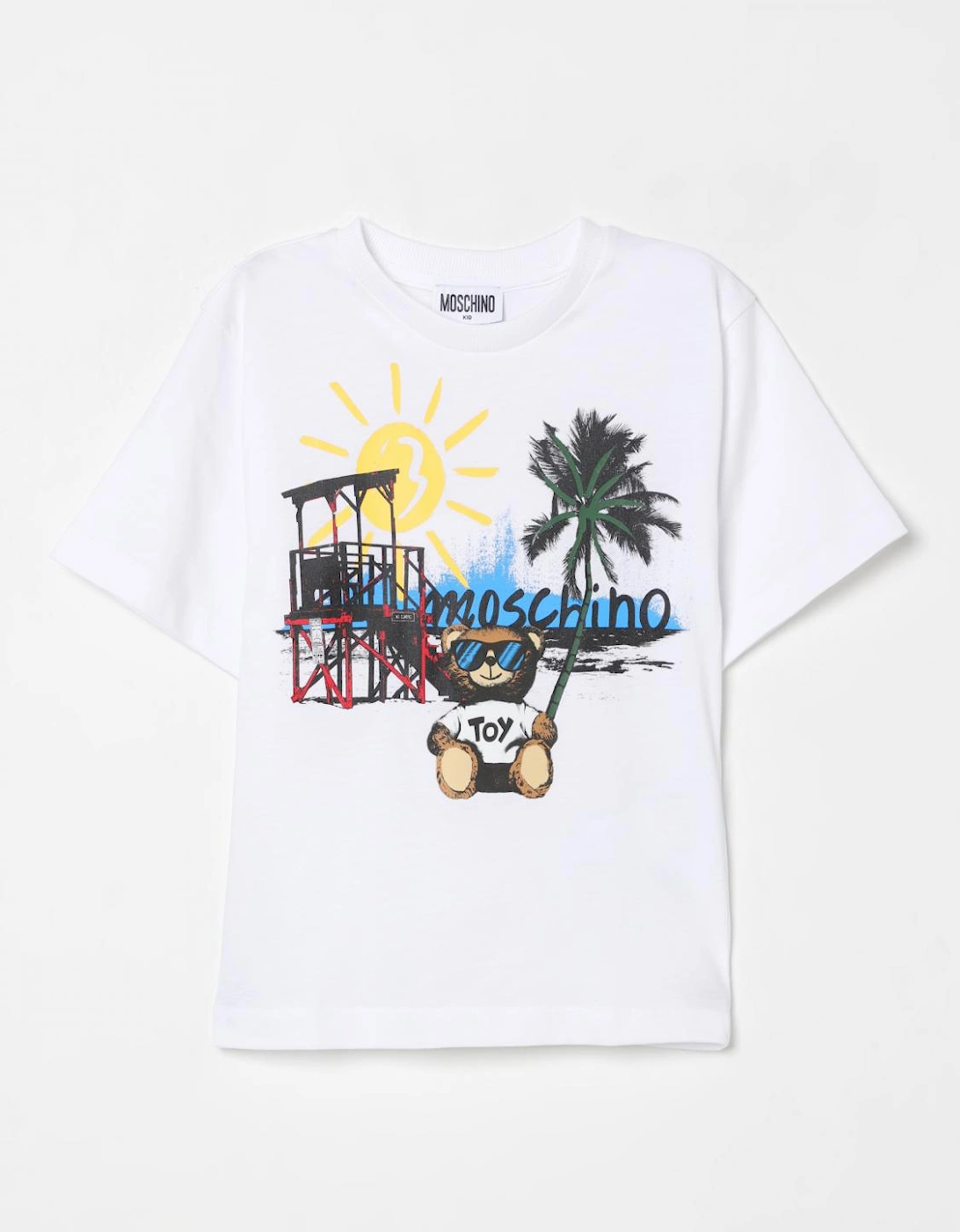 Kids Beach Scene Teddy Bear Tee, 4 of 3