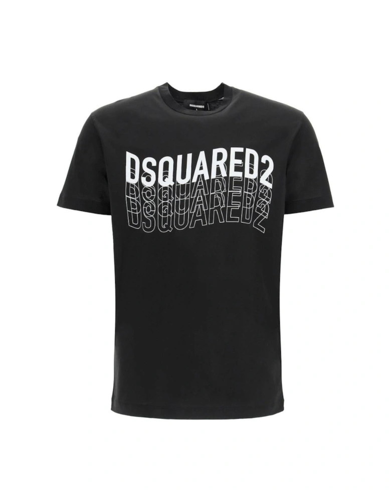 Multi Logo Wave Black T-Shirt