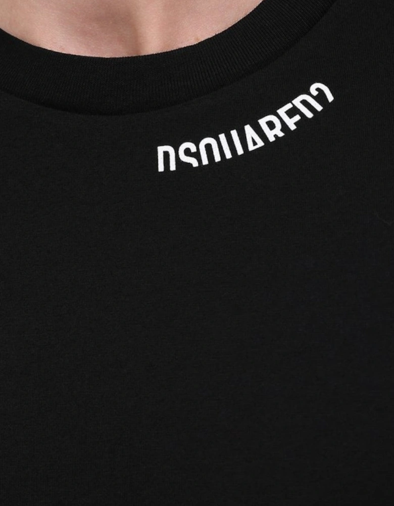 Cool Fit Logo Around Collar Black T-Shirt