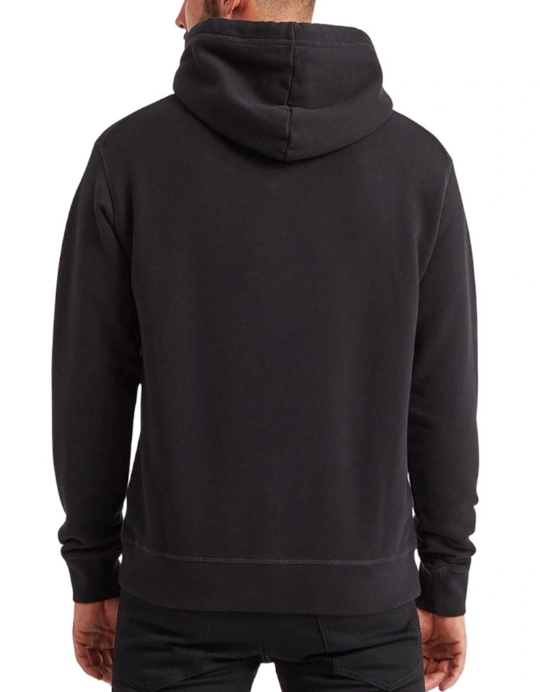 Comic Style Motif Black Hoodie