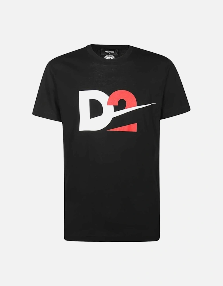D2 Sliced Logo Black T-Shirt