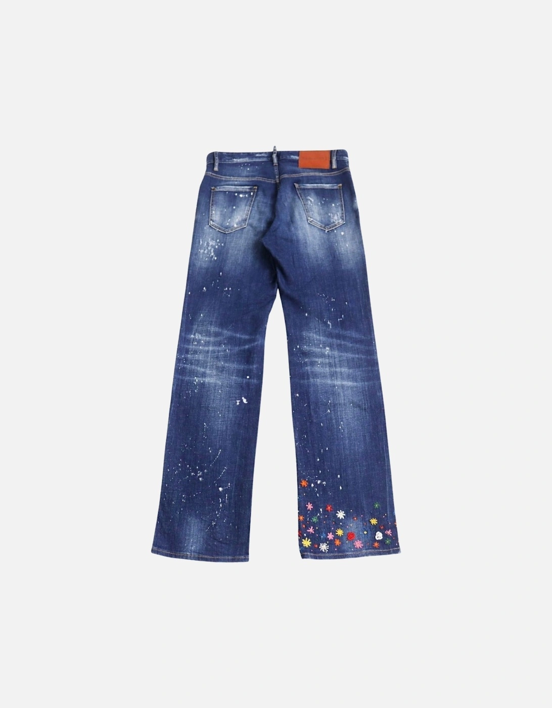 Roadie Jean Floral Pattern Blue Jeans
