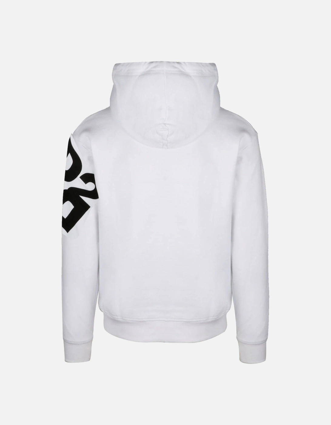 Large Diagonal Mirrored Logo White Hoodie