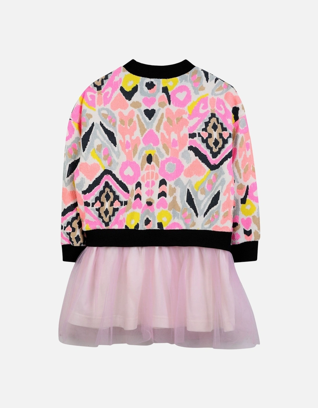Girls Pink Multicoloured Sweat Dress