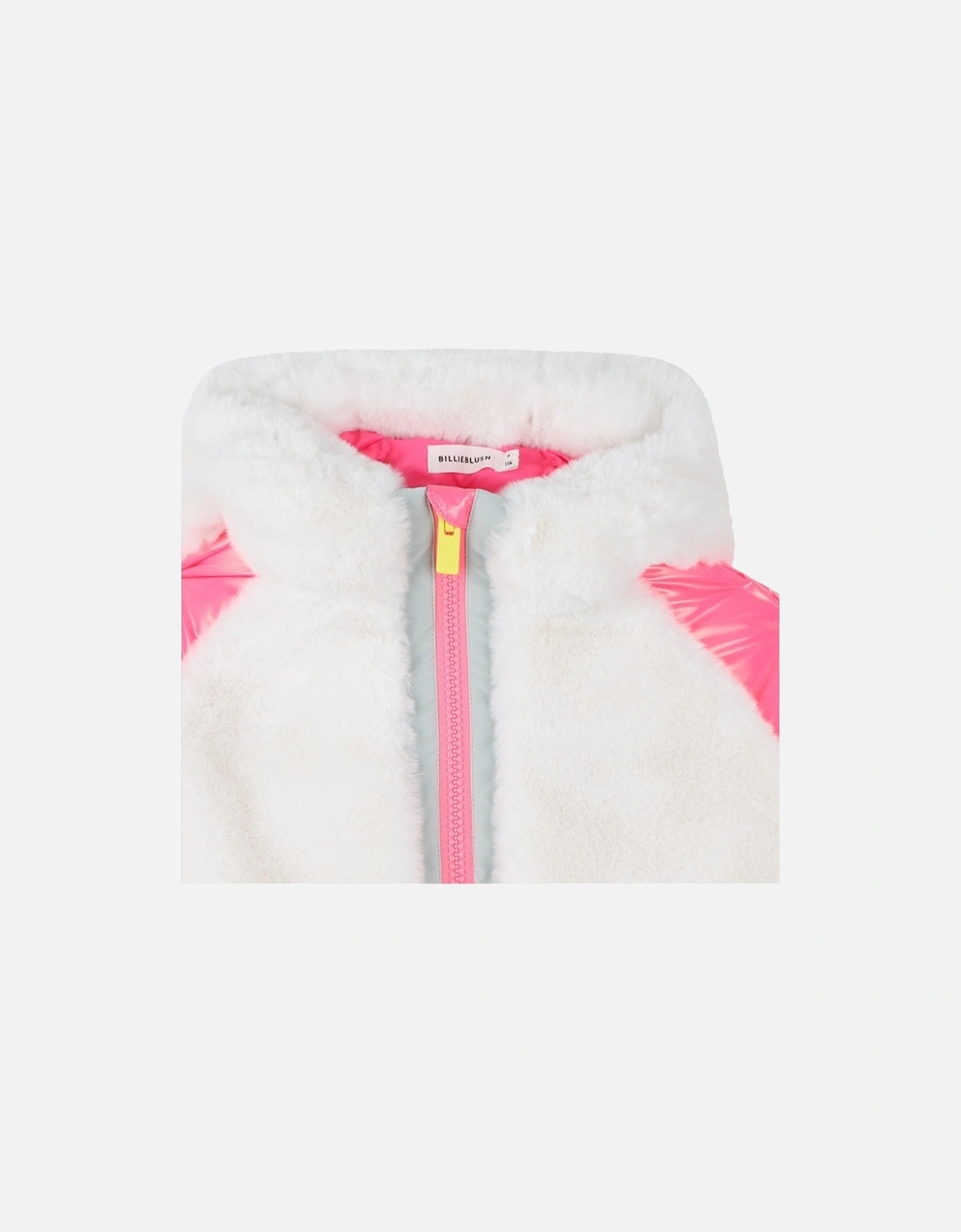 Girls Off White Faux Fur Coat
