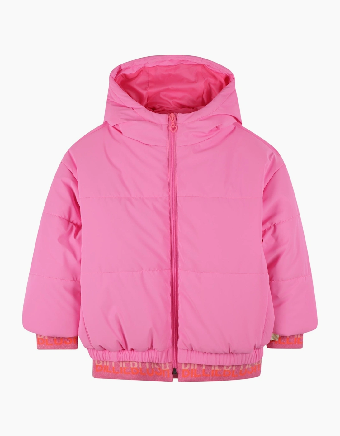 Billie Blush Girls Fuchsia Pink Puffer Coat - Size: 5 years