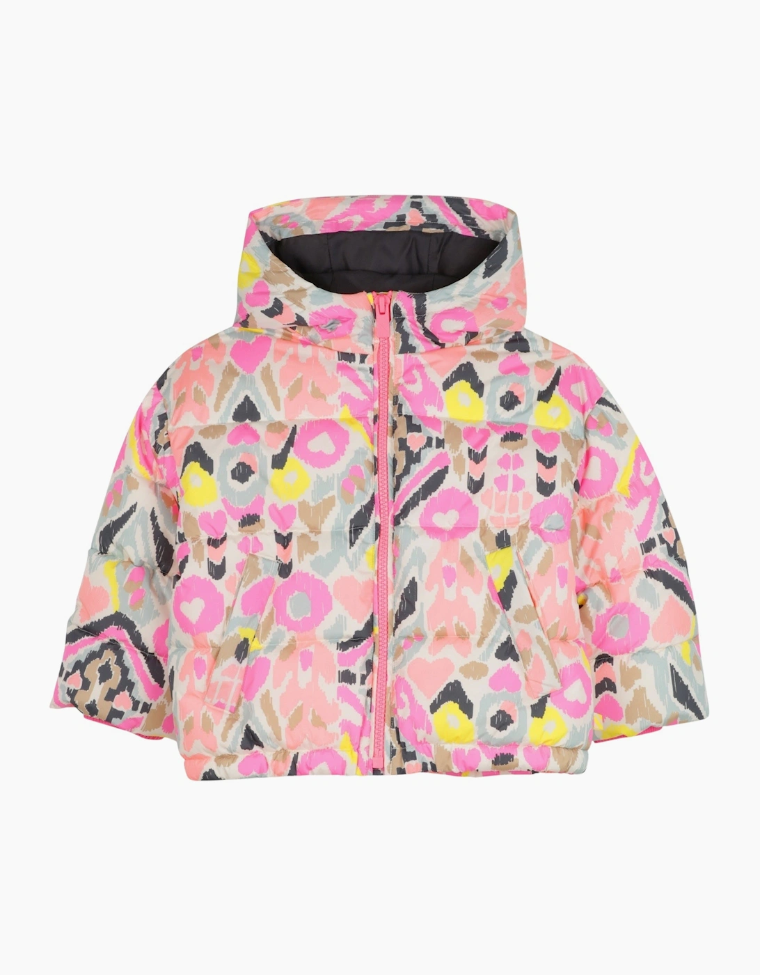 Billie Blush Girls Pink Multicoloured Puffer Coat - Size: 4 years
