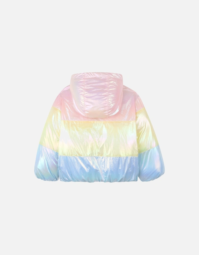 Girls Pearlescent Pastel Puffer Coat