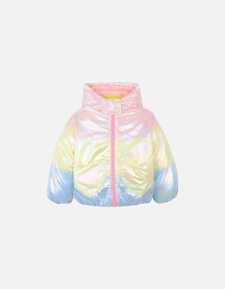 Girls Pearlescent Pastel Puffer Coat