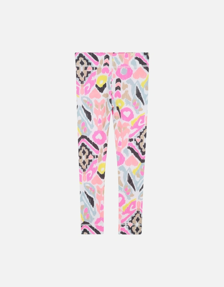 Girls Pink Multicoloured Active Leggings