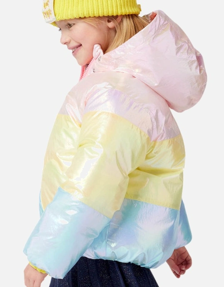 Girls Pearlescent Pastel Puffer Coat
