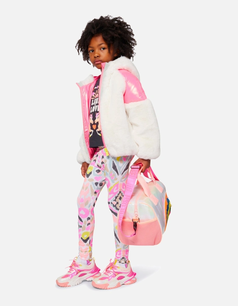 Girls Pink Multicoloured Weekender Bag