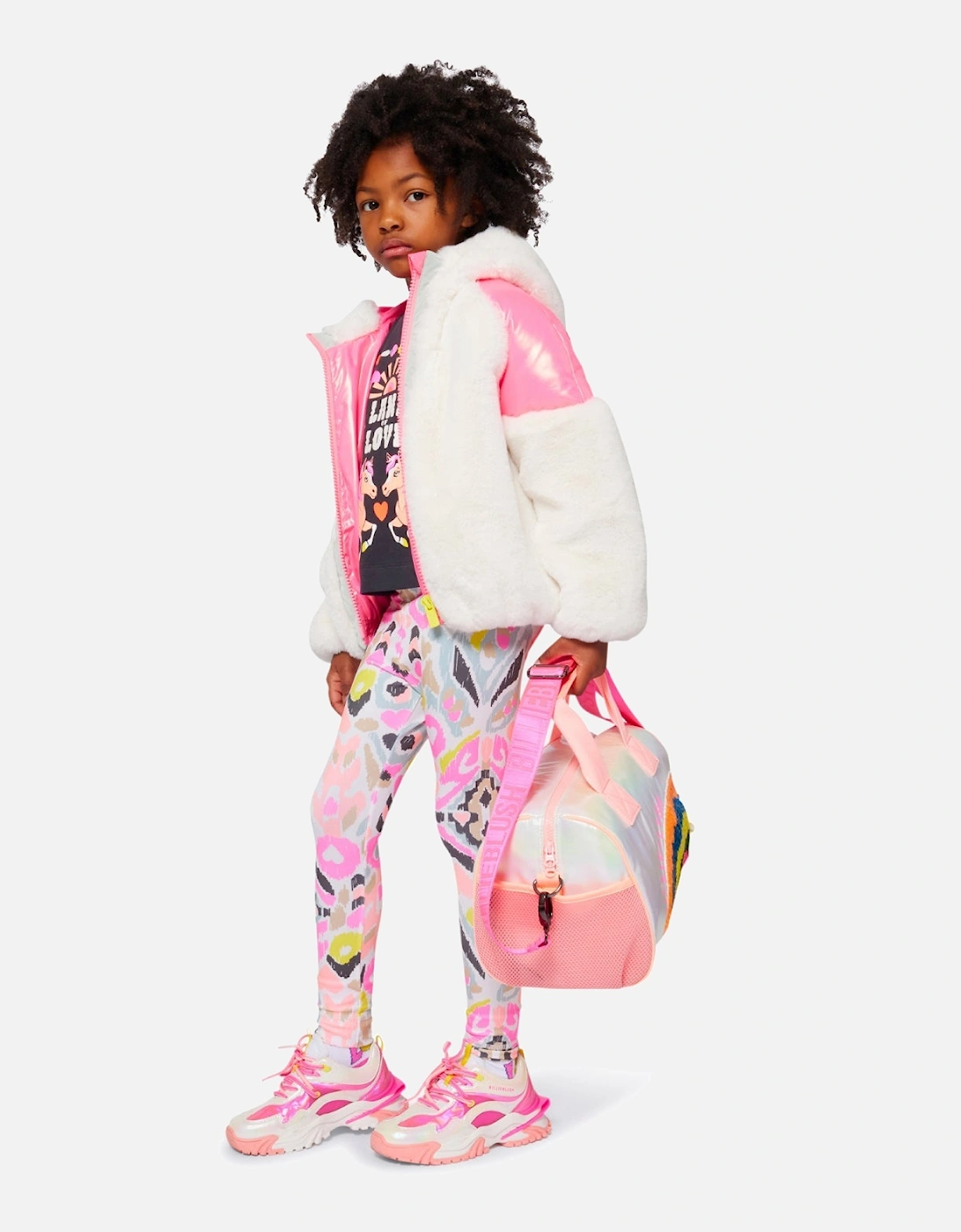 Girls Pink Multicoloured Weekender Bag