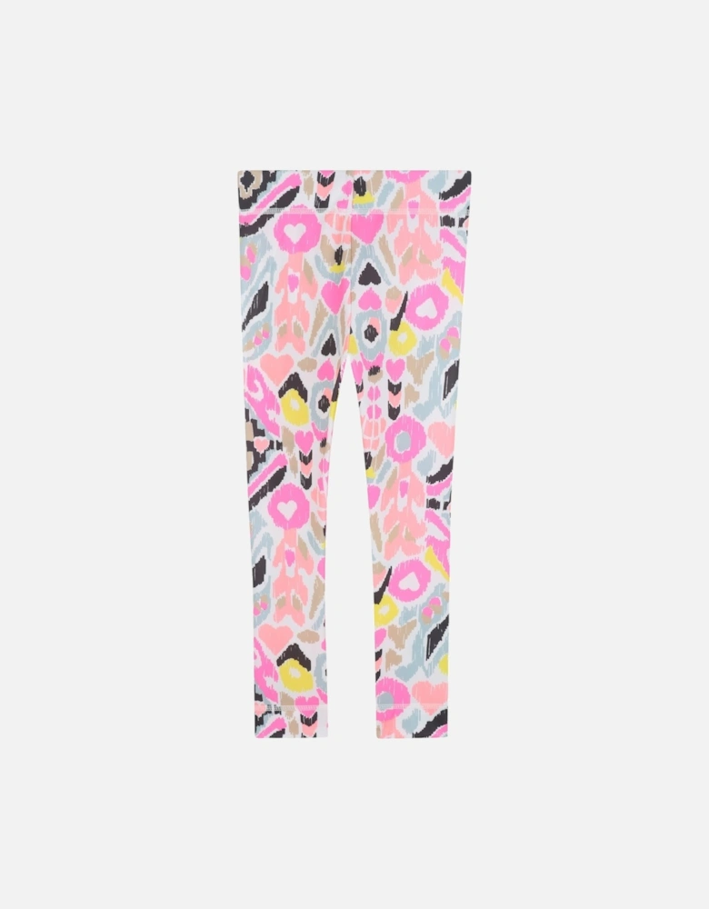 Girls Pink Multicoloured Active Leggings