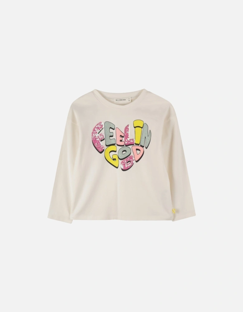 Girls Ivory Print T-Shirt