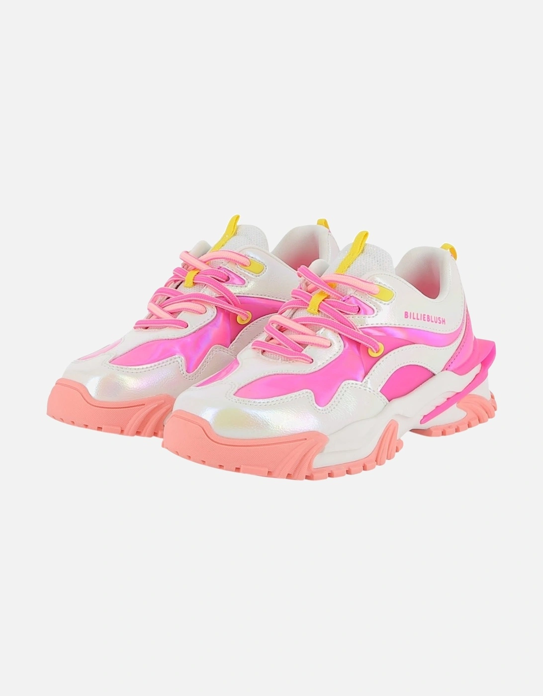 Girls Peachy Pink Sport Trainers, 6 of 5