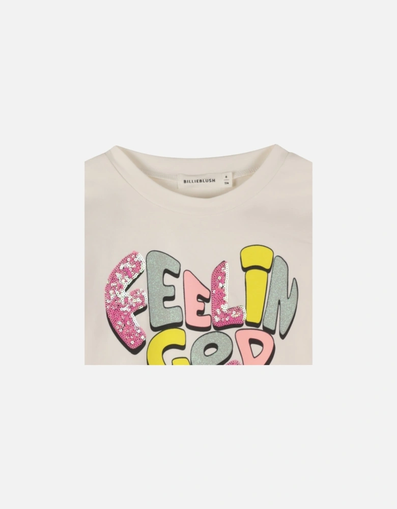 Girls Ivory Print T-Shirt