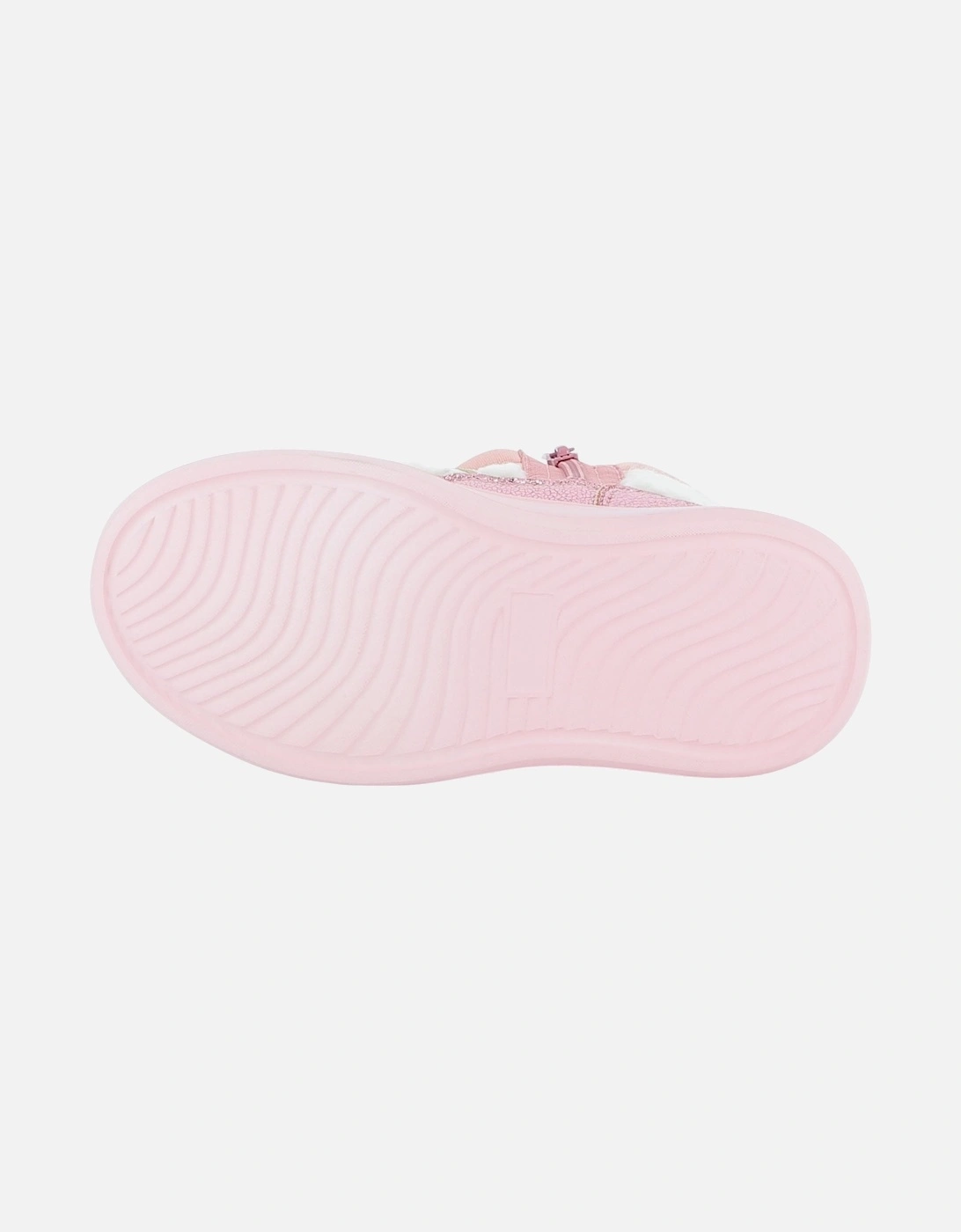 Girls Pink Boucle Snow Boots