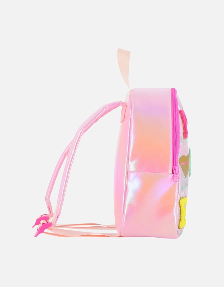 Girls Pink Multicoloured Backpack