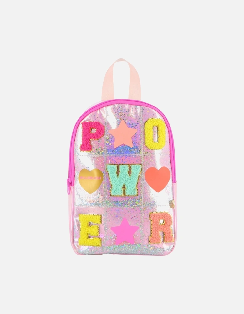 Girls Pink Multicoloured Backpack