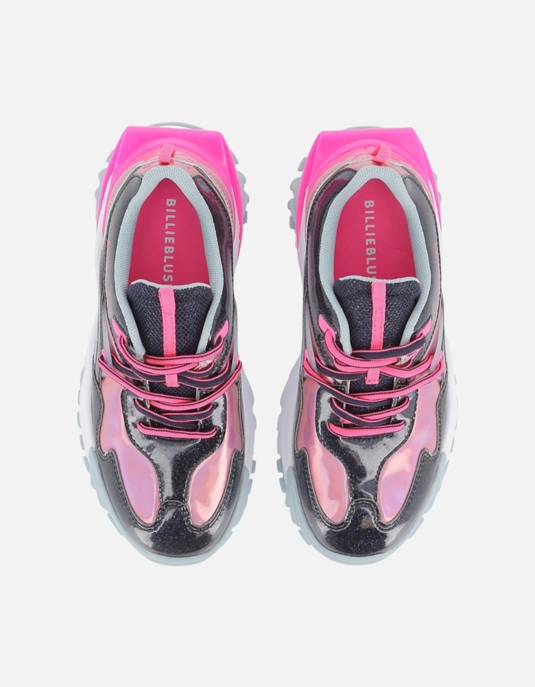 Girls Navy and Pink Sport Trainers