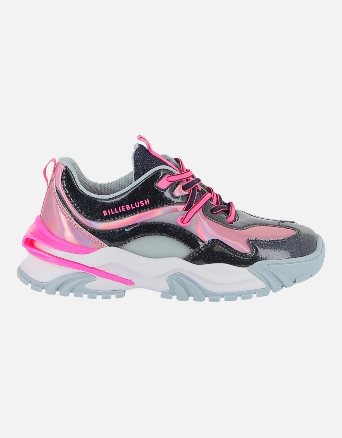 Girls Navy and Pink Sport Trainers