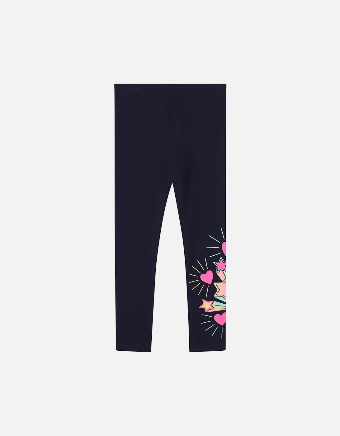 Girls Navy Cotton Leggings, 4 of 3