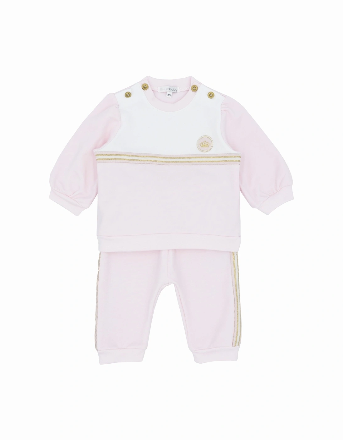 Girls Pale Pink Tracksuit, 2 of 1