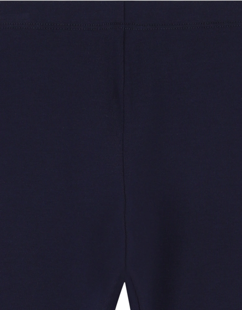 Girls Navy Cotton Leggings