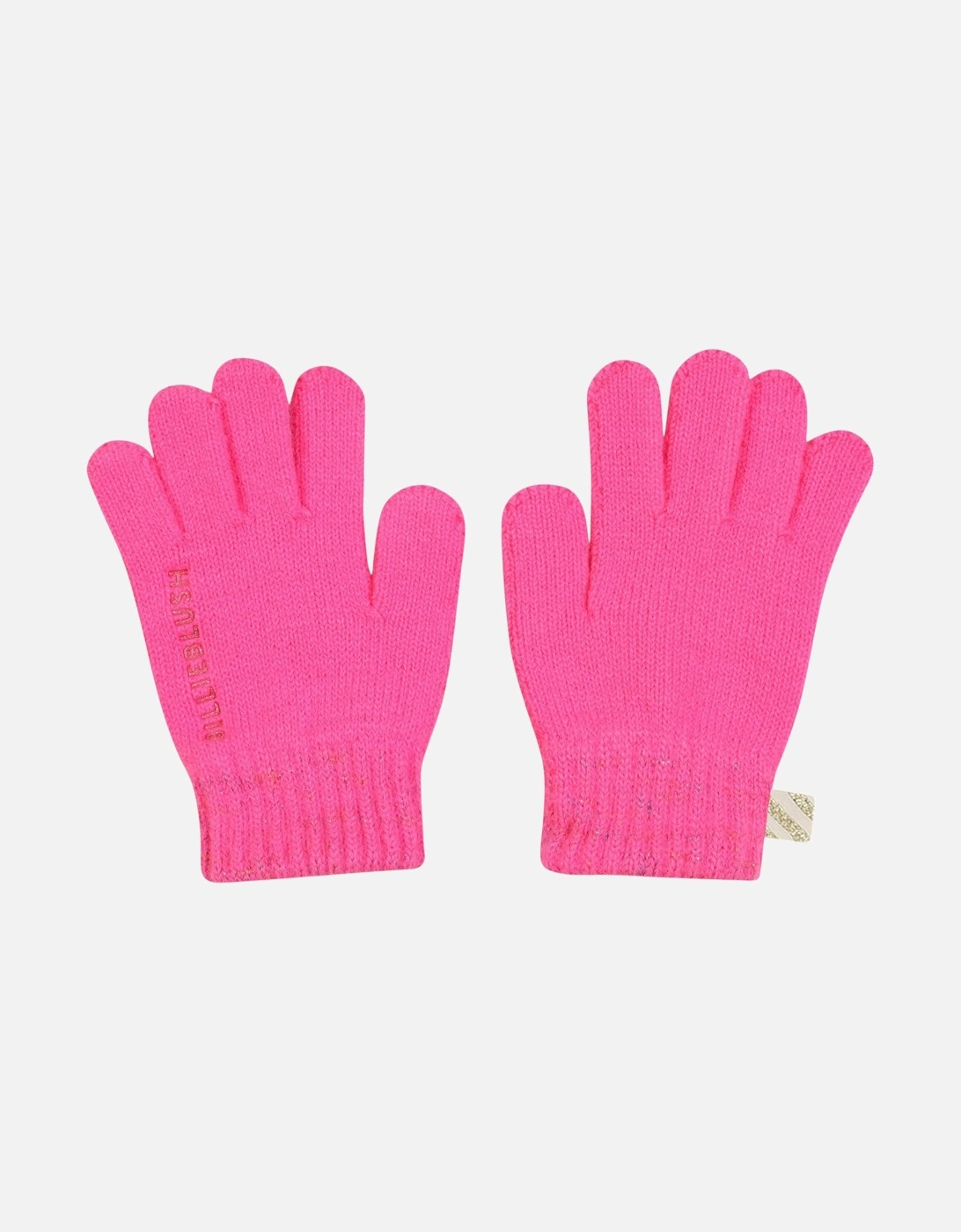Girls Fuchsia Pink Knit Gloves, 4 of 3