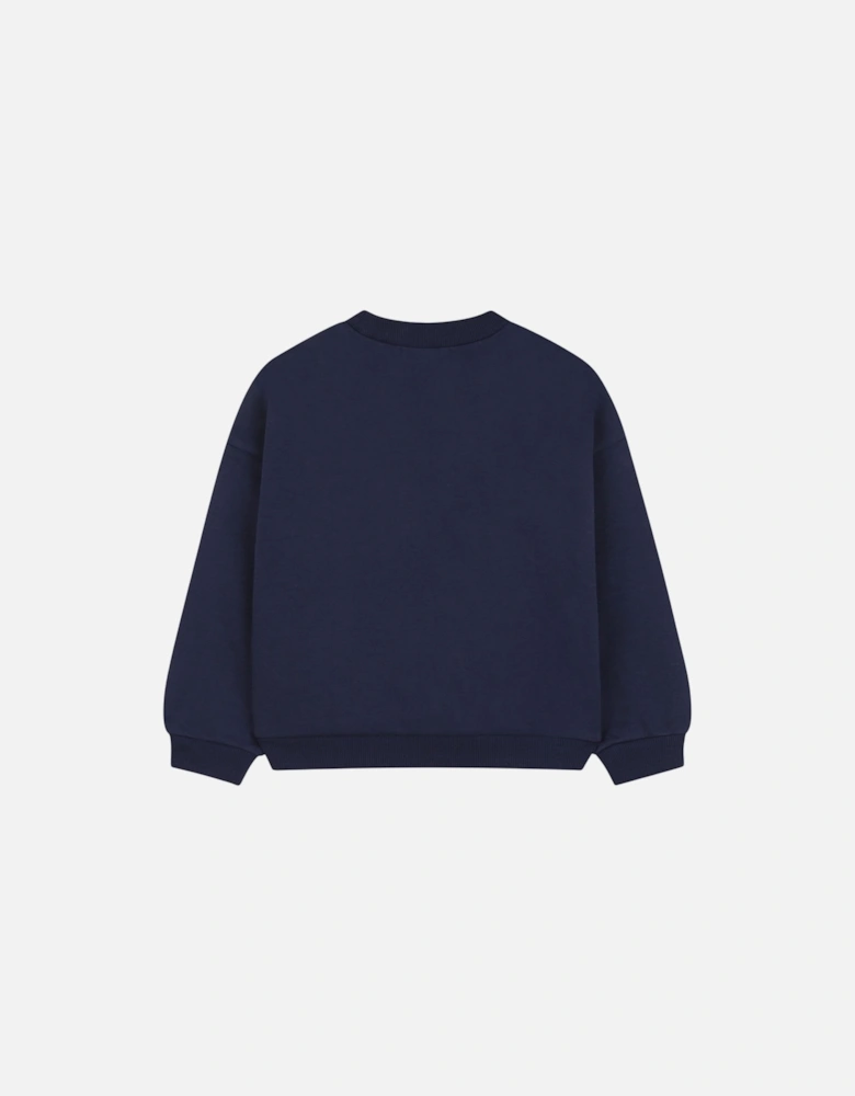 Girls Navy Multicoloured Sweatshirt
