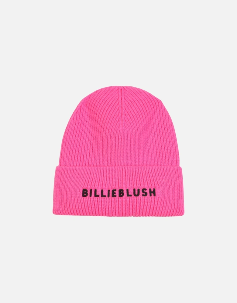 Girls Pink Logo Knit Hat