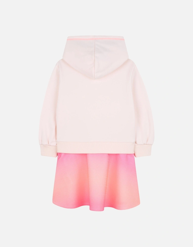 Girls Pink Hooded Sweat Dress