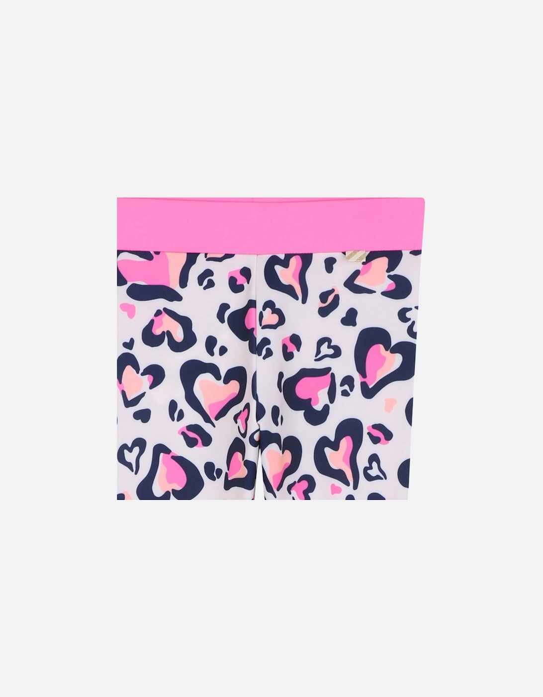Girls Pink Heart Active Leggings